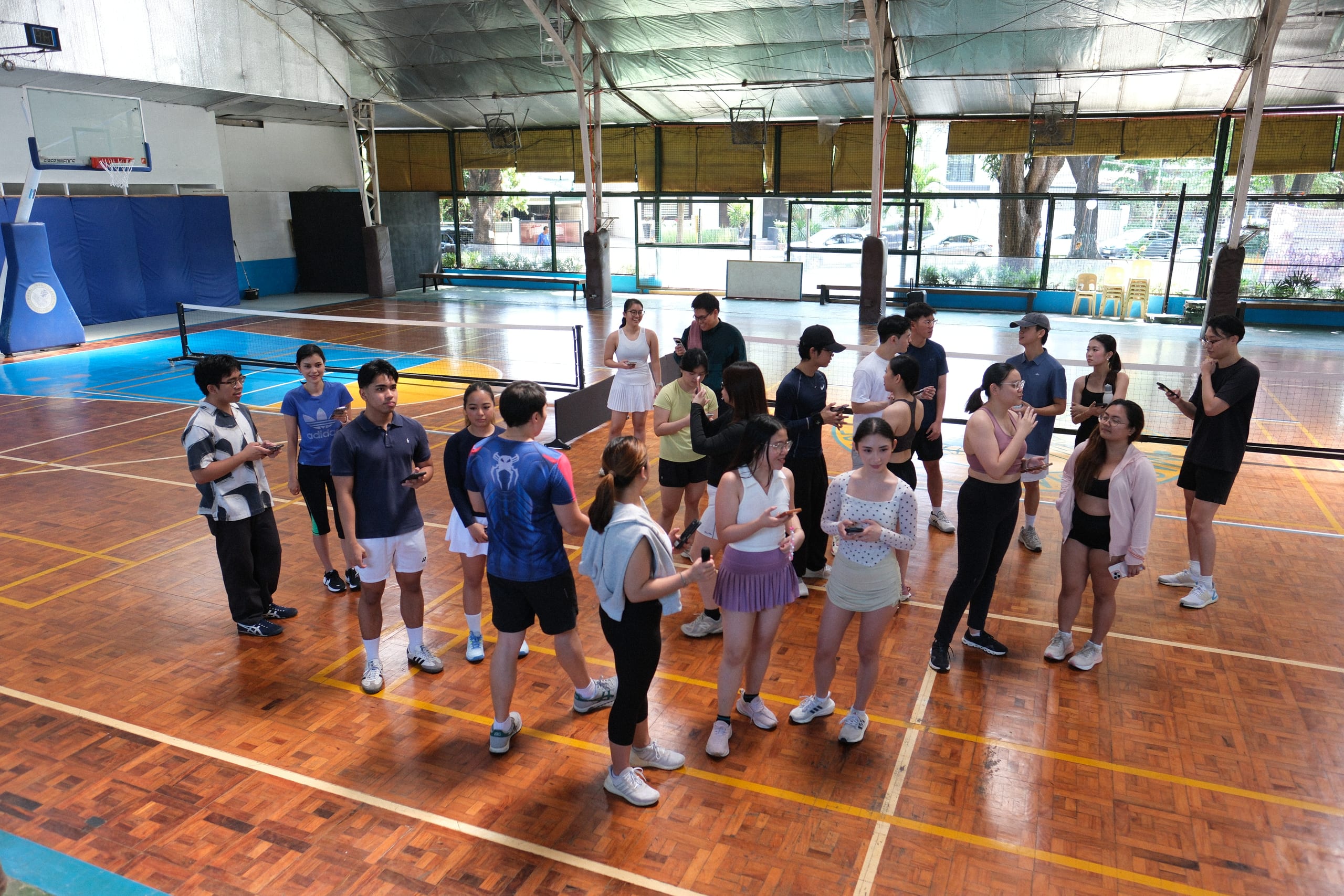 Participants taking part in a group activity on the court