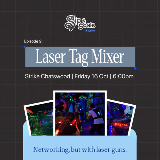 Sip & Scale Sydney: Laser Tag Mixer event poster